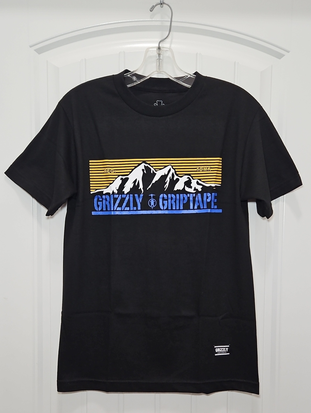Grizzly Griptape Black Mountain Logo Tee Small New Men's Graphic Print